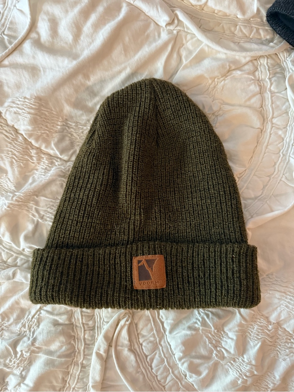 Vooray Olive Knit Cuffed Beanie — Men's Winter Hat
